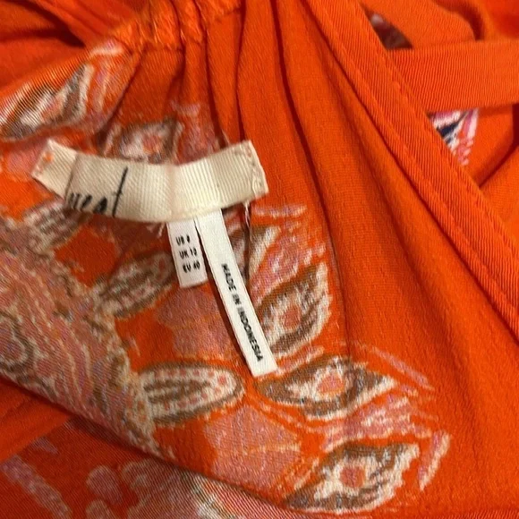 Anthropologie Floreat Livia Floral Halter Dress SZ 8 Orange - Picture 8 of 10